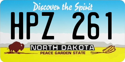 ND license plate HPZ261