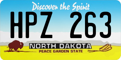 ND license plate HPZ263