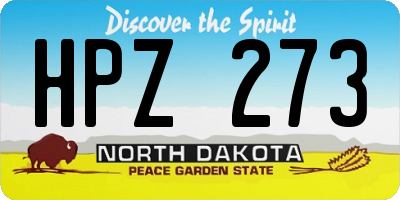 ND license plate HPZ273