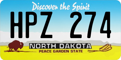 ND license plate HPZ274