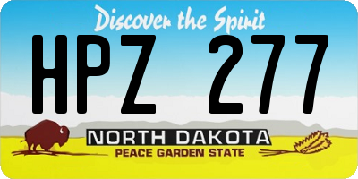 ND license plate HPZ277