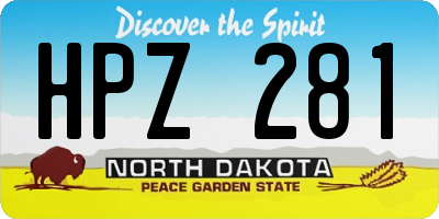 ND license plate HPZ281