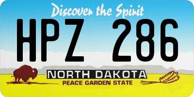 ND license plate HPZ286