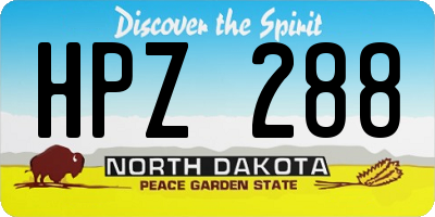 ND license plate HPZ288