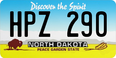 ND license plate HPZ290