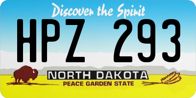 ND license plate HPZ293