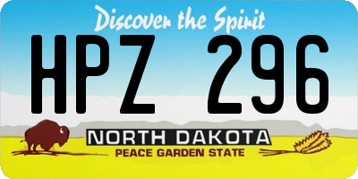 ND license plate HPZ296