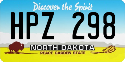 ND license plate HPZ298