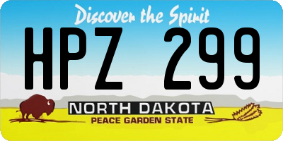 ND license plate HPZ299