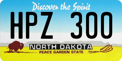 ND license plate HPZ300