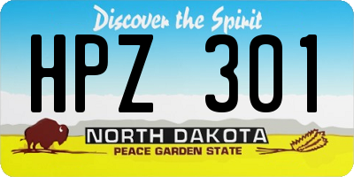 ND license plate HPZ301