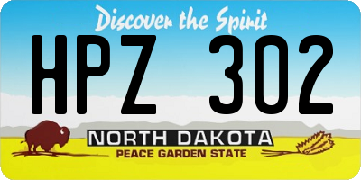ND license plate HPZ302