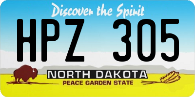 ND license plate HPZ305