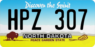 ND license plate HPZ307
