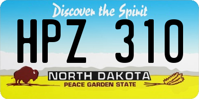 ND license plate HPZ310
