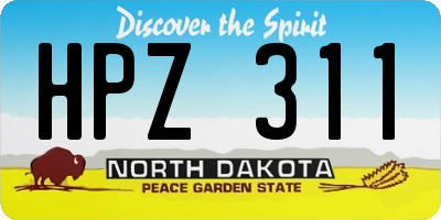 ND license plate HPZ311