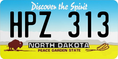 ND license plate HPZ313