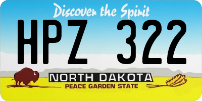 ND license plate HPZ322