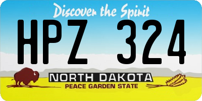 ND license plate HPZ324