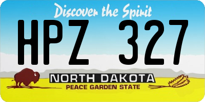 ND license plate HPZ327