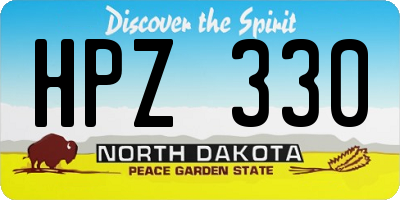 ND license plate HPZ330