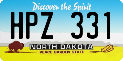 ND license plate HPZ331