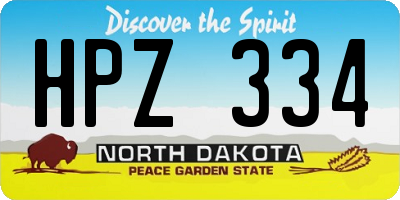 ND license plate HPZ334