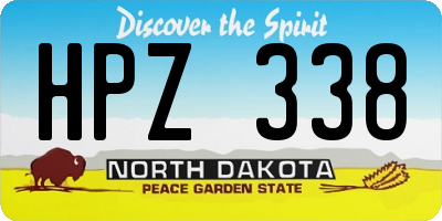 ND license plate HPZ338