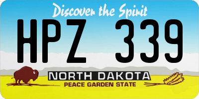 ND license plate HPZ339