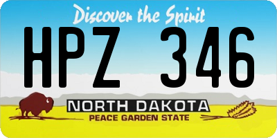 ND license plate HPZ346