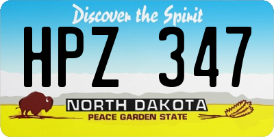 ND license plate HPZ347