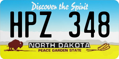 ND license plate HPZ348