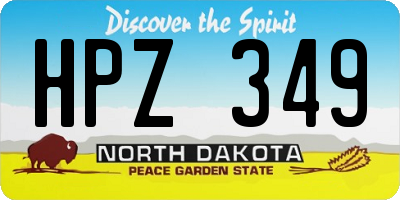 ND license plate HPZ349