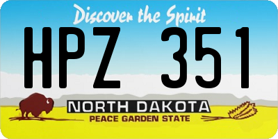 ND license plate HPZ351