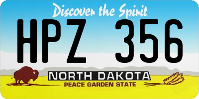 ND license plate HPZ356