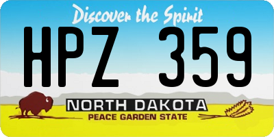 ND license plate HPZ359