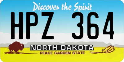 ND license plate HPZ364
