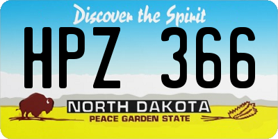 ND license plate HPZ366