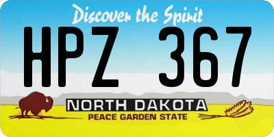 ND license plate HPZ367