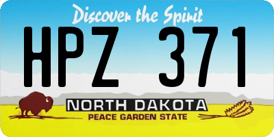 ND license plate HPZ371