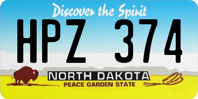ND license plate HPZ374