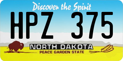 ND license plate HPZ375