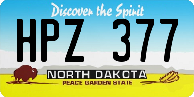 ND license plate HPZ377