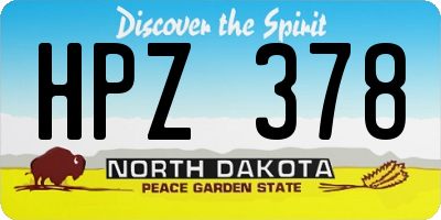 ND license plate HPZ378