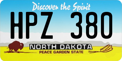ND license plate HPZ380