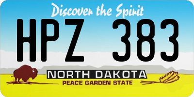 ND license plate HPZ383
