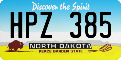 ND license plate HPZ385