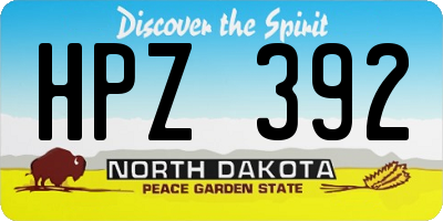 ND license plate HPZ392