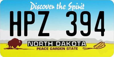 ND license plate HPZ394