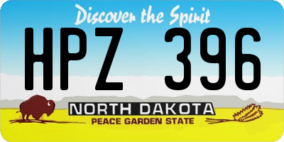 ND license plate HPZ396